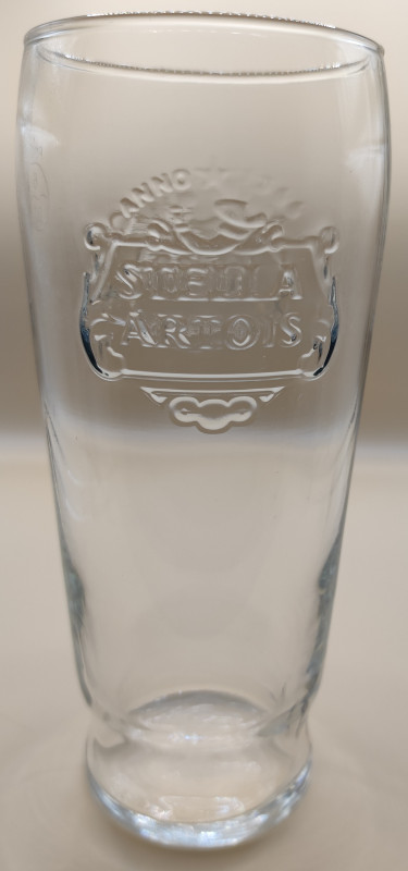 Stella Artois embossed pint glass glass
