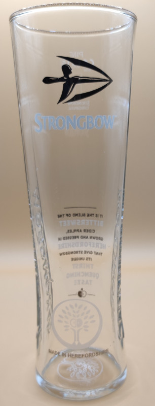 Strongbow 2015 pint glass glass