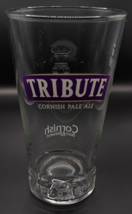 Tribute Cornish Pale Ale purple pint glass