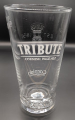 Tribute Cornish Pale Ale white pint glass glass