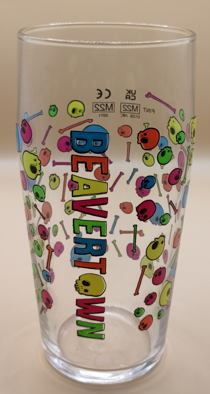 Beavertown 2022 pint glass skulls glass
