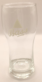 Bass pint glass white logo glass