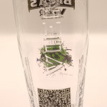 Beck's original artwork pint glass glass