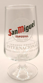 San Miquel chalice pint glass glass