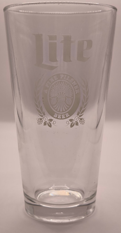Miller Lite beer glass glass