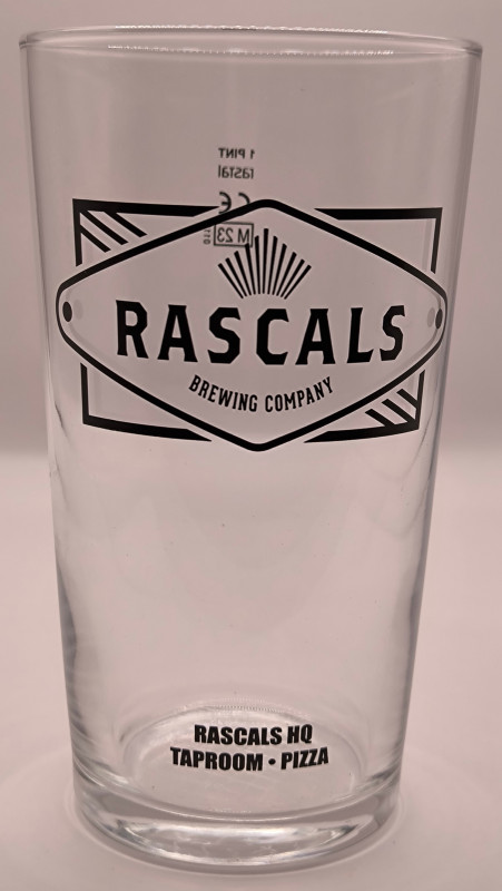 Rascal's 2023 pint glass glass