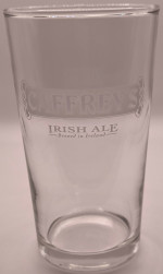 Caffrey's ale conical pint glass glass