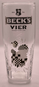Beck's Vier "Inventory" pint glass glass