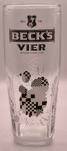 Beck's Vier "Inventory" pint glass
