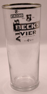 Beck's Vier 2007 conical pint glass glass