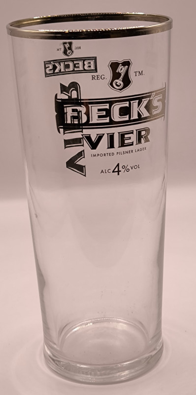 Beck's Vier 2007 conical pint glass glass
