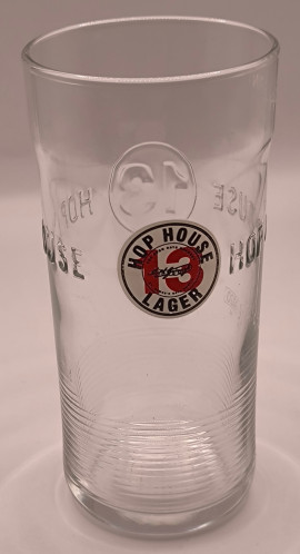 Hop House half pint barrel glass